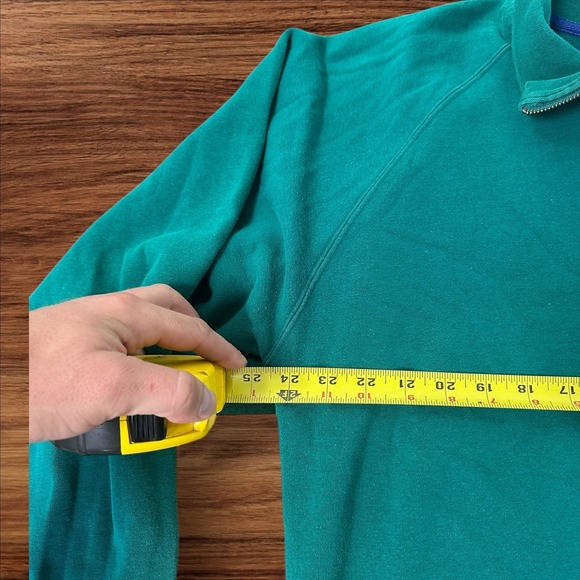 VTG Dockers Mens‎ Quarter Zip Sweatshirt Teal Green Original Quality Logo Size L - Picture 3 of 6